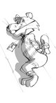 ankles_tied anthro arms_tied ball_gag biped bound gag gagged gift_tag lying male on_ground on_side simple_background smile solo tail tail_tied text white_background dbaru hanna-barbera snagglepuss_(series) snagglepuss cougar felid feline mammal 2022 english_text greyscale hi_res monochrome shaded simple_shading