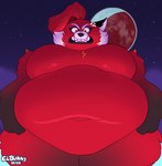 angry anthro belly belly_focus big_belly big_breasts blood_moon breasts clenched_teeth cross-popping_vein fangs featureless_breasts female fur looking_at_viewer looking_down looking_down_at_viewer low-angle_view macro mature_female moon narrowed_eyebrows navel nude obese obese_anthro obese_female outdoor_nudity outside overweight overweight_anthro overweight_female red_body red_fur sky solo standing star starry_sky teeth wide_eyed dedoarts disney pixar turning_red ming_lee_(turning_red) ailurid mammal red_panda 2022 signature