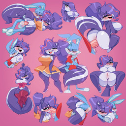 3_toes anthro anus areola assisted_exposure balls big_butt big_tail biped blue_body blue_fur blush bottomless bottomless_anthro bottomless_male breast_play breasts buckteeth butt choker clothed clothing corset dress duo exposed_breasts eyelashes face_in_ass feet fellatio female female_penetrated fluffy fluffy_tail from_behind_position fur genitals hair interspecies jewelry leggings legwear lingerie looking_at_viewer looking_back looking_pleasured male male/female male_penetrating neck_kiss necklace nipple_fetish nipple_pinch nipple_play nipples notched_ear open_mouth open_smile oral orange_clothing orange_dress penetration penile penile_penetration penis penis_in_vagina pinch ponytail presenting presenting_vulva purple_areola purple_body purple_fur purple_nipples raised_leg red_clothing red_corset red_legwear red_shirt red_stockings red_t-shirt red_topwear sex shirt shirt_only smile spoon_position spread_legs spreading stockings t-shirt t-shirt_only tail tail_coil teeth toes topwear topwear_only vaginal vaginal_penetration vein veiny_penis vulva wet wet_hair bigdad tiny_toon_adventures tiny_toons_looniversity warner_brothers buster_bunny fifi_la_fume lagomorph leporid mammal mephitid rabbit skunk 1:1 hi_res