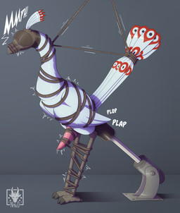 anal anal_penetration anthro bdsm beak blindfold bondage bound dildo dildo_in_ass dildo_insertion erection falconry_hood fucking_machine genitals hood machine male muzzle_(object) muzzled object_in_ass penetration penis restraints rope rope_bondage sensory_deprivation sensory_deprivation_helmet sensory_deprivation_hood sex_toy sex_toy_in_ass sex_toy_insertion solo standing wings n1k0 dreamworks kung_fu_panda lord_shen avian bird hi_res