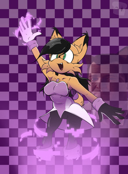 anthro black_hair female fur gesture green_eyes hair simple_background solo tan_body tan_fur waving breadinatoarts archie_comics sega sonic_the_hedgehog_(archie) sonic_the_hedgehog_(comics) sonic_the_hedgehog_(series) nicole_the_lynx absurd_res hi_res