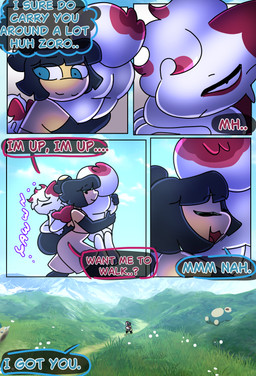 butt carrying_another carrying_partner carrying_position cheek_tuft facial_tuft fluffy fluffy_tail fur male male/male multicolored_body shoulder_carry tail text tuft white_body white_fur yellow_body halfpricesouls nintendo pokemon mango_(halfpricesouls) zoro_(halfpricesouls) generation_1_pokemon generation_3_pokemon generation_8_pokemon hisuian_form hisuian_zorua mawile pokemon_(species) regional_form_(pokemon) snorlax absurd_res comic english_text hi_res