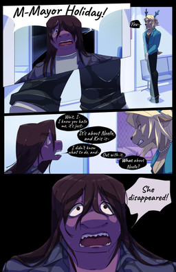 age_difference anthro antlers biped blonde_hair brown_body brown_fur brown_hair clothed clothing detailed_background dialogue duo eye_contact female female_anthro fur hair horn hospital jewelry long_hair looking_at_another necklace plantigrade purple_body purple_scales scales scut_tail short_tail snout snowgrave speech_bubble tail talking_to_another text worried madsengland deltarune undertale_(series) carol_holiday susie_(deltarune) deer mammal new_world_deer scalie 2026 absurd_res comic digital_drawing_(artwork) digital_media_(artwork) english_text hi_res