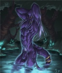 accessory balls flaccid furgonomics genitals hair jewelry lake long_hair male nature nude outside penis purple_body purple_skin ring solo tail tail_accessory tail_jewelry tail_ring tentacles thick_tail water wet iyx blizzard_entertainment warcraft draenei humanoid