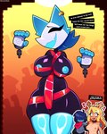 ahoge ambiguous_gender ambiguous_human anthro anthro_focus areola arm_around_partner big_breasts biped black_body black_speech_bubble blonde_hair blue_areola blue_nipples blush blush_lines breast_squish breasts camel_toe clothed clothed_ambiguous clothed_human clothing collar collar_only ear_piercing ear_ring ellipsis excited exclamation_point eye_through_hair eyebrow_through_hair eyebrows eyes_closed female female_anthro female_focus flesh_fang floating_hands genital_outline gift_wrapped glistening glistening_body glistening_breasts glistening_hip group hair hair_over_eyes hand_on_partner's_shoulder hand_on_shoulder huge_breasts legwear long_hair medium_breasts medium_hair nipple_slip nipples nude nude_anthro nude_female open_mouth open_smile piercing pointy_ears prick_ears pupils rectangular_speech_bubble red_nose ribbons ring_piercing side_hug skimpy skindentation slim_ambiguous slim_anthro slim_female slim_human small_waist smile solo_focus spiral squish standing thigh_highs thigh_squish translucent translucent_hair trio vulva_outline white_pupils wide_hipped_anthro wide_hipped_female sheerly_(artist) deltarune undertale_(series) kris_(deltarune) noelle_holiday tasque_manager w.d_gaster darkner deer human mammal new_world_deer reindeer robot_anthro 2025 4:5 alternate_version_at_paywall digital_media_(artwork) hi_res portrait three-quarter_portrait