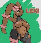 anthro areola big_breasts breasts female genitals nipples pink_areola pink_nipples pussy slightly_chubby solo kaivolate raptorkou nintendo pokemon generation_6_pokemon lagomorph mammal mega_evolution mega_lopunny pokemon_(species) shiny_pokemon digital_media_(artwork) low_res oekaki