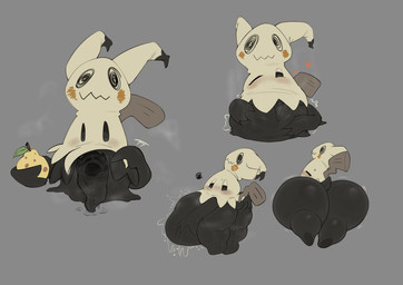 anus balls big_butt bodily_fluids bubble_butt butt digestion disguise food fruit genitals glistening glistening_butt heart_symbol male open_mouth plant saliva tongue tongue_out vore .f_9578 nintendo pokemon generation_7_pokemon mimikyu pokemon_(species) absurd_res hi_res