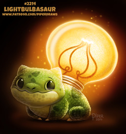 ambiguous_gender black_eyes feral glowing green_body green_scales happy humor light_bulb pun scales smile solo text visual_pun piper_thibodeau nintendo pokemon amphibian animate_inanimate bulbasaur generation_1_pokemon pokemon_(species) 2018 digital_media_(artwork) digital_painting_(artwork) painting_(artwork) url