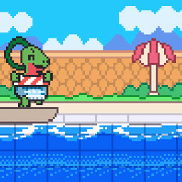 anthro blue_diaper blush blush_stickers bullying closed_smile clothed clothing cloud dark_green_leaves detailed_background dialogue diaper diaper_fetish diaper_only diving_board dripping embarrassed embarrassed_male eyes_closed feet floating floating_on_water grass green_arms green_body green_face green_feet green_hands green_legs green_scales green_snout green_upper_jaw head_leaf jumping leaf leaves_on_body male mountain mountain_range mouth_closed multicolored_body multicolored_scales offscreen_character open_mouth open_smile plant pokemorph poolside public red_body red_face red_lower_jaw red_scales red_snout red_throat red_torso red_underbelly scales shocked shrub sky skyscape smile soaked solo speech_bubble splash splashing_water swim_ring swimming swimming_pool swollen_diaper taunting topless umbrella unclean_diaper wall_(structure) waterlogged_diaper wearing_diaper yellow_eyes yellow_sclera stickerraccoon nintendo pokemon dino_evergreen fan_character dinosaur dromaeosaurid generation_3_pokemon grovyle pokemon_(species) prehistoric_species reptile scalie theropod 1:1 animated colored digital_media_(artwork) pixel_(artwork) pixel_animation short_playtime sound