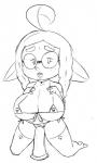 big_breasts bikini braces braided_hair breasts clothed clothing clothing_aside dildo dildo_sitting eyewear female genitals glasses hair half-closed_eyes huge_breasts humanoid_pointy_ears kneeling legwear looking_at_viewer masturbation narrowed_eyes not_furry open_mouth penetration pigtails pointy_ears pussy sex_toy short_stack simple_background solo stockings swimwear twin_braids two-piece_swimsuit underwear underwear_aside vaginal vaginal_masturbation vaginal_penetration white_background itsthedoodleden elf humanoid black_and_white hi_res line_art monochrome