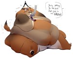 anthro bdsm belly belly_overhang big_belly big_butt big_moobs blush bondage bound breath brown_body brown_fur butt chubby_cheeks dialogue double_chin feeding_tube force_feeding forced fupa fur grey_body grey_fur huge_butt huge_thighs hyper hyper_thighs inner_ear_fluff love_handles male medical_instrument moobs morbidly_obese morbidly_obese_anthro morbidly_obese_male multicolored_body multicolored_fur navel nude obese obese_anthro obese_male overweight overweight_anthro overweight_male panting pawpads scientific_instrument simple_background sitting solo sound_effects speech_bubble stretch_marks swallowing tail tail_motion tailwag text thick_arms thick_thighs tuft weight_gain white_background white_body white_fur okaeri heathen_(chubbycoyote) canid canine canis domestic_dog mammal 2020 digital_drawing_(artwork) digital_media_(artwork) english_text hi_res shaded