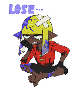 barefoot black_clothing black_gloves black_handwear clothing cross-popping_vein dark_body dark_skin feet gloves handwear humanoid_pointy_ears male pointy_ears pseudo_hair solo tentacle_hair tentacles enaic31 nintendo splatoon inkling_boy aquatic cephalopod humanoid inkling mollusk hi_res