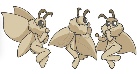 ambiguous_gender antennae_(anatomy) anthro biped black_eyes black_sclera bodily_fluids fluffy fur insect_wings lepidopteran_wings multiple_poses nude_anthro pose solo spread_wings tan_body tan_fur tears wings nobuddy fluff_(nobuddy) arthropod insect lepidopteran moth hi_res