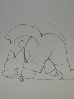 5_fingers ambiguous_gender anthro armwear ass_up blush blush_lines bondage_gear butt circle circle_background clothing eyeless fingers fur furgonomics heart_symbol legwear smile solo tail thigh_highs wide_hips zipper zipper_mouth shiftyeen 2026 3:4 graphite_(artwork) hi_res icon monochrome traditional_media_(artwork) female_(lore)