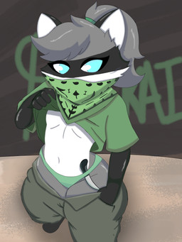 anthro clothed clothing femboy knife male panties partially_clothed solo underwear kaicitoelmapache grand_theft_auto grand_theft_auto:_san_andreas rockstar_games kaicito 3:4 absurd_res hi_res