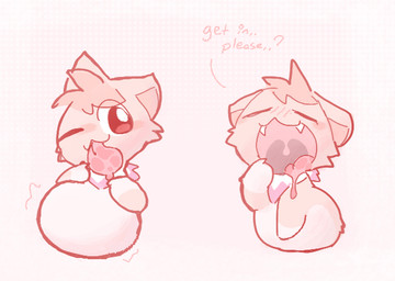 :3 anthro belly big_belly fangs female fur imminent_vore inviting kerchief neckerchief neckwear open_mouth open_smile pink_kerchief pink_neckerchief pink_tongue smile solo tan_body tan_fur teeth tongue tongue_out vore qwishiflavor domestic_cat felid feline felis mammal 2025