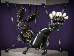 anthro bdsm blindfold body_takeover bondage bound captured clothing female gag gimp_suit latex sensory_deprivation skinsuit solo submissive submissive_female suspension tight_clothing caroo disney zootopia judy_hopps lagomorph leporid mammal rabbit