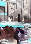 absurd_res anthro bison bovid bovine clothed clothing comic conrie dialogue english_text fluffy hi_res male mammal science_fiction text