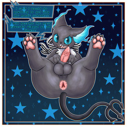 animal_genitalia animal_penis anus balls black_body black_fur bodily_fluids butt claws dialogue dialogue_box feline_genitalia feline_penis feral fire fur genital_fluids genitals male male/male paws penis precum simple_background solo speech_bubble spread_legs spreading tail teeth text tongue white_body white_fur acqua_lizard grim_(twisted-wonderland) domestic_cat felid feline felis mammal monster 1:1 absurd_res english_text hi_res