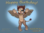 anthro balls birthday brown_hair casual_nudity feathered_wings feathers flaccid foreskin genitals hair looking_at_viewer male multi_nipple nipples nude penis simple_background small_penis solo wings young young_anthro young_male alonwoof zeklullaby mythology nyx_neferu felid mammal mythological_creature mythological_sphinx absurd_res digital_media_(artwork) hi_res