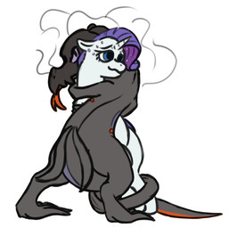 anthro duo female feral grey_body horn hug male orange_body pherokinesis pheromones pink_body tail tail_coil tongue tongue_out white_body doesnotexist gyrotech friendship_is_magic hasbro my_little_pony mythology nintendo pokemon rarity_(mlp) saul_ashle equid equine generation_7_pokemon hybrid mammal mythological_creature mythological_equine pokemon_(species) salandit salazzle unicorn digital_media_(artwork)