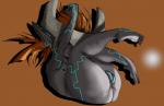 balls big_butt butt genitals gynomorph intersex markings nipples not_furry short_stack solo bolt-s_(artist) nintendo the_legend_of_zelda twilight_princess midna humanoid twili