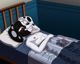 adolescent anthro areola athletic athletic_male athletic_young bed bed_sheet bedding blush bodily_fluids bulge clenched_teeth collar collar_only cum fur furniture genital_fluids looking_pleasured lying male markings masturbating_under_covers masturbation nipples nude on_back on_bed one_eye_closed open_mouth orgasm orgasm_face pecs penile penile_masturbation pillow solo spots spotted_body teeth white_body white_fur young young_anthro young_male dgemporium 101_dalmatian_street 101_dalmatians disney deepak_(101_dalmatians) canid canine canis dalmatian domestic_dog mammal 5:4 absurd_res digital_media_(artwork) hi_res