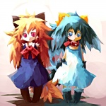 blue_eyes dog_tail duo kemono red_eyes kolshica futaba_channel os-tan akuma_gaoru inu-t animal_humanoid canid canid_humanoid canine canine_humanoid canis dog_humanoid domestic_dog humanoid mammal mammal_humanoid wolf 1:1 2009