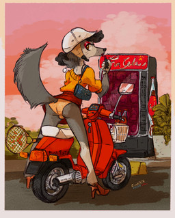 anthro applying_makeup armor boots bottomwear bra bulge bulge_from_behind butt clothed clothing clothing_lift cloud crossdressing curly_hair eyeshadow femboy footwear hair headgear helmet high_heeled_boots high_heels lipstick makeup male mirror panties panties_bulge panty_shot personal_grooming plant_pot pose purse raised_tail scooter shoes simple_background skirt skirt_lift sky skyscape soda_bottle solo sunset sweater tail tennis_racket topwear underwear vehicle vending_machine chuchito72 bertie_(chuchito72) canid canine canis domestic_dog mammal absurd_res hi_res pinup