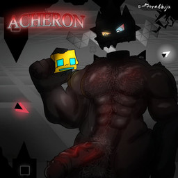 balls big_penis body_hair chest_hair cube cube_(object) duo genitals hairy hairy_balls male male/male muscular muscular_male penis size_difference spiked_penis spikes spikes_(anatomy) vein veiny_penis untipoquedibuja geometry_dash acheron extreme_demon cube_(geometry_dash) demon humanoid monster 1:1