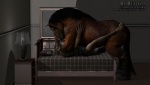 anal anal_penetration anthro anthro_on_feral anthro_penetrated bed bedroom bestiality big_dom_small_sub dominant duo erection feral feral_penetrating feral_penetrating_anthro furniture genitals hooves huge_penetration inside interspecies large_penetration male male/male male_penetrated male_penetrating male_penetrating_male on_bed penetration penis quadruped realistic_feral sex size_difference tail tight_fit drages canid canine draft_horse equid equine horse mammal 3d_(artwork) digital_media_(artwork)