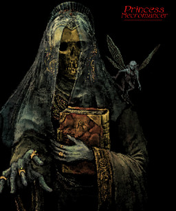 ambiguous_gender black_background bone book clothed clothing crown dark_fantasy duo fantasy female headgear holding_book holding_object horror_(theme) insect_wings looking_at_viewer magic_user micro necromancer not_furry nude princess reaching_towards_viewer ring_(jewelry) royalty simple_background skull skull_head teeth text veil wings plastiboo fairy humanoid mammal undead digital_media_(artwork) english_text hi_res pixel_(artwork)