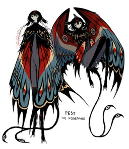 ambiguous_gender black_body black_fur black_hair black_tail black_wings blue_wings fur grey_body grey_skin hair markings multicolored_wings red_wings simple_background solo standing tail tan_wings white_background wing_markings wings jejejunum european_mythology greek_mythology mythology pest_(jejejunum) animal_humanoid arthropod arthropod_humanoid avian bat bat_humanoid dragon dragon_humanoid harpy humanoid hybrid insect insect_humanoid lepidopteran lepidopteran_humanoid mammal mammal_humanoid moth_humanoid mythological_avian mythological_creature mythological_scalie nethermare scalie hi_res model_sheet