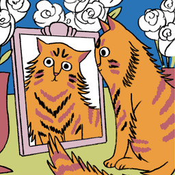 ambiguous_gender clone feral flower flower_vase fluffy fluffy_tail fur inside looking_at_picture orange_body orange_fur picture_frame plant sitting solo tabby_fur tail vase alabaster_pizzo nicky_the_cloned_cat domestic_cat felid feline felis mammal orange_tabby 2017 english_description hi_res