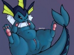 feet female feral genitals hindpaw paws presenting pussy simple_background solo spread_legs spreading tail iliekbuttz nintendo pokemon eeveelution generation_1_pokemon mammal pokemon_(species) vaporeon