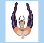 anthro armwear bdsm butt chastity_cage chastity_device clothing genitals gloves handwear latex latex_armwear latex_clothing latex_gloves latex_handwear latex_legwear latex_stockings leg_grab legwear male solo stockings bookakish deer mammal hi_res