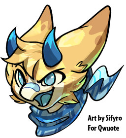 beak blue_eyes blue_horn blue_tongue determinated eyebrows fluffy fur horn long_ears open_mouth raised_eyebrow scarf tongue white_body white_fur yellow_body yellow_fur avian headshot_portrait hi_res portrait