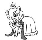 clothing crown dress earth_pony emerald_jewel_(colt_quest) equid equine fan_character feral ficficponyfic hasbro headgear horse male mammal monochrome my_little_pony pony ribbons simple_background solo white_background
