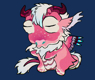 ambiguous_gender anthro butt clothed clothing collar fur fuzzy grin horn looking_back paws pink_body pink_fur raised_leg smile solo tail teeth text wings mythology dragon mythological_creature mythological_scalie scalie 2025 colored digital_media_(artwork) english_text shaded male_(lore)