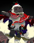 anthro bell bell_collar cape clothing collar crown fur group headgear horn male tentacles wool_(fur) vetiver_n cult_of_the_lamb massive_monster_(studio) lamb_(cult_of_the_lamb) red_crown_(cult_of_the_lamb) bovid canid canine caprine mammal sheep hi_res