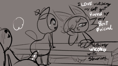 animal_genitalia animal_penis anthro anthro_on_anthro anthro_penetrated anthro_penetrating anthro_penetrating_anthro big_ears black_text blush blush_lines bodily_fluids breath canine_genitalia canine_penis canon_couple casual_rape chair_position clothed clothed/nude clothed_anthro clothed_female clothed_sex clothing costume cuckquean dialogue duo erection eye_contact female female_anthro female_penetrated floppy_ears from_behind_position fur furniture furry_wearing_fursuit fursuit genital_fluids genitals happy knot knotted_penis leaning leaning_backward looking_at_another looking_pleasured loving_gaze male male/female male_penetrating male_penetrating_female mind_control nude nude_anthro nude_male open_mouth orientation_play penetration penile penile_penetration penis penis_in_vagina picnic_table power_bottom questionable_consent rape_play sex sitting snout table tail tears text vaginal vaginal_fluids vaginal_penetration voyeur white_text wool_(fur) soulcentinel chikn_nuggit cheezborger_(chikn_nuggit) chikn_nuggit_(chikn_nuggit) cofi_(chikn_nuggit) bovid canid canine canis caprine domestic_cat domestic_dog felid feline felis mammal sheep 16:9 2026 2d_animation animated english_text greyscale handwritten_text lol_comments loop monochrome sketch widescreen