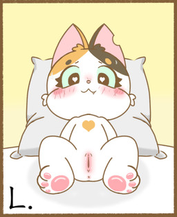 3_toes :3 anthro anus blush bodily_fluids closed_smile feet female female_anthro front_view genitals heart_eyes heart_symbol hindpaw inside loli looking_at_viewer low-angle_view lying mouth_closed nude nude_anthro nude_female on_back pawpads paws pillow pink_pawpads presenting presenting_vulva reclining semi-anthro shengjin simple_background smile smiling_at_viewer solo spread_legs spreading sweat sweatdrop toes vulva young young_anthro young_female unknown_artist love_for_my_cutie kiki_(love_for_my_cutie) domestic_cat felid feline felis mammal digital_drawing_(artwork) digital_media_(artwork) full-length_portrait portrait source_request