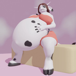 4_fingers anthro belly big_belly breasts clothing female fingers hooves horn huge_belly hyper hyper_pregnancy pregnant sitting solo spots platygon bovid bovine cattle mammal 1:1 3d_(artwork) 3d_animation animated digital_media_(artwork) hi_res no_sound short_playtime video