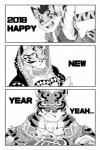 amber_eyes blue_eyes countershading eyes_closed green_eyes male text kumak71395 nekojishi studio_klondike likulau lin_hu shu-chi clouded_leopard felid feline felis leopard_cat mammal pantherine prionailurus tiger 2018 2:3 english_text monochrome signature