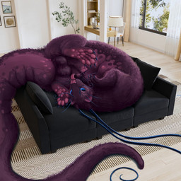 5_toes animal_genitalia antennae_(anatomy) auto_sheath_lick balls baseboard big_tail black_sofa blue_eyes bodily_fluids closed_sheath_slit countershading curled_up feet feral floor_lamp furniture genitals lamp licking looking_at_viewer lying male nipples on_back oral paws photo_background picture_frame pink_sheath_slit plantar_glands presenting_balls purple_body saliva saliva_on_sheath saliva_string sex sheath sheath_lick sheath_slit skin_folds sofa solo tail thick_tail toes tongue wall_(structure) white_wall window cloudweaver_(artist) sofa_bed_meme chesawyiin_(cloudweaver) hybrid mammal mustelid 1:1 digital_media_(artwork) digital_painting_(artwork) draw_over hi_res mixed_media painting_(artwork) photography_(artwork)