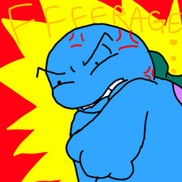 ambiguous_gender angry bite biting_lip biting_own_lip blue_body clenched_teeth cross-popping_vein feral self_bite semi-anthro solo teeth text yellow_text randommanelnorse nintendo pokemon generation_2_pokemon pokemon_(species) quagsire 1:1 2009 english_text flat_colors