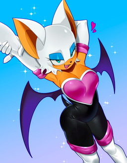 anthro armwear blue_eyeshadow blush blush_lines bodysuit breasts clothing elbow_gloves eyelashes eyeshadow female gloves green_eyes handwear heart_symbol long_eyelashes makeup membrane_(anatomy) membranous_wings open_mouth skinsuit solo tan_body tight_clothing wings sillyjira sega sonic_the_hedgehog_(series) rouge_the_bat bat mammal 2025