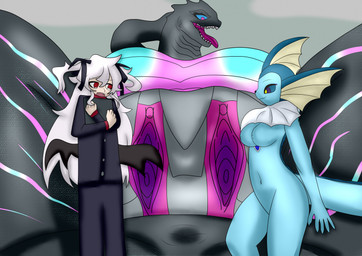 anthro clitoris duo female genitals human_prey internal pokemorph unbirthing vaginal vore vulva dragon1900 godzilla_(series) nintendo pokemon toho godzilla eeveelution generation_1_pokemon human mammal pokemon_(species) vaporeon hi_res