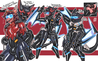 ambiguous_gender anthro black_body black_fur black_latex black_sclera blue_eyes bodily_fluids bodysuit bound brown_hair clothing cum cyberpunk dialogue duo encasement erection fur genital_fluids genitals hair latex latex_bodysuit latex_clothing latex_cum latex_skinsuit liquid_latex male male_penetrated multicolored_body multicolored_fur oral oral_penetration orange_body penetration penis red_body red_bodysuit red_clothing red_fur red_latex red_skinsuit skinsuit tail takeover text tight_clothing two_tone_body two_tone_fur unusual_bodily_fluids unusual_cum unusual_genital_fluids visor jooshy capcom monster_hunter animate_inanimate avian bird canid canine flying_wyvern latex_creature living_clothing mammal nargacuga 2025 absurd_res english_text hi_res