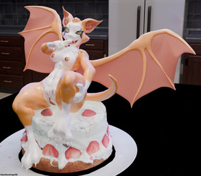 3_toes 4_fingers anthro appliance breasts butt cake cake_sitting claws dessert fangs feet female finger_fetish finger_lick finger_play fingers food food_fetish food_play fridge fruit fur green_eyes kitchen kitchen_appliance licking looking_at_viewer membrane_(anatomy) membranous_wings navel nipples nude orange_body orange_fur outstretched_wings plant plate raised_leg shortstack smile solo strawberry teeth toe_claws toes tongue white_body white_fur wings heartlessangel3d dust:_an_elysian_tail fidget_(elysian_tail) bat mammal nimbat 2026 3d_(artwork) absurd_res blender_(artwork) digital_media_(artwork) hi_res